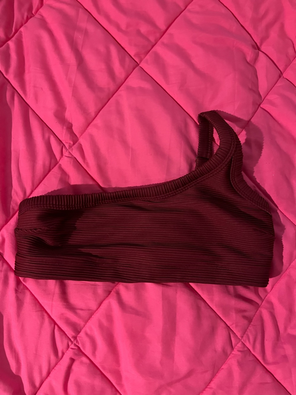 Old Navy Ribbed Deep Red Bikini Top